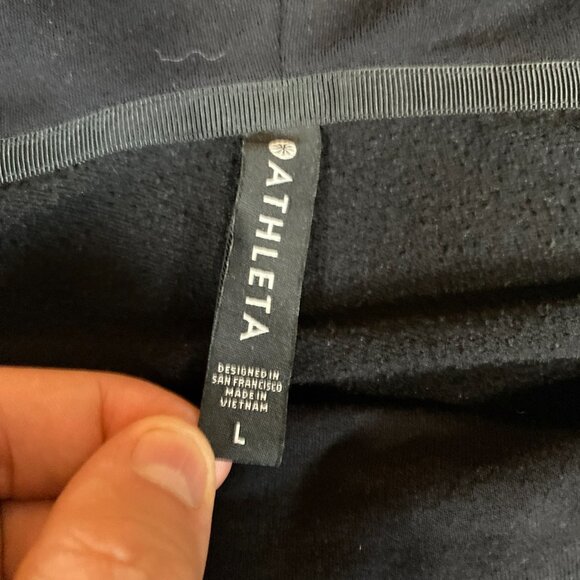 Athleta Purana Wrap Sweatshirt 486073 L Modal Black Hoodie - Picture 2 of 7